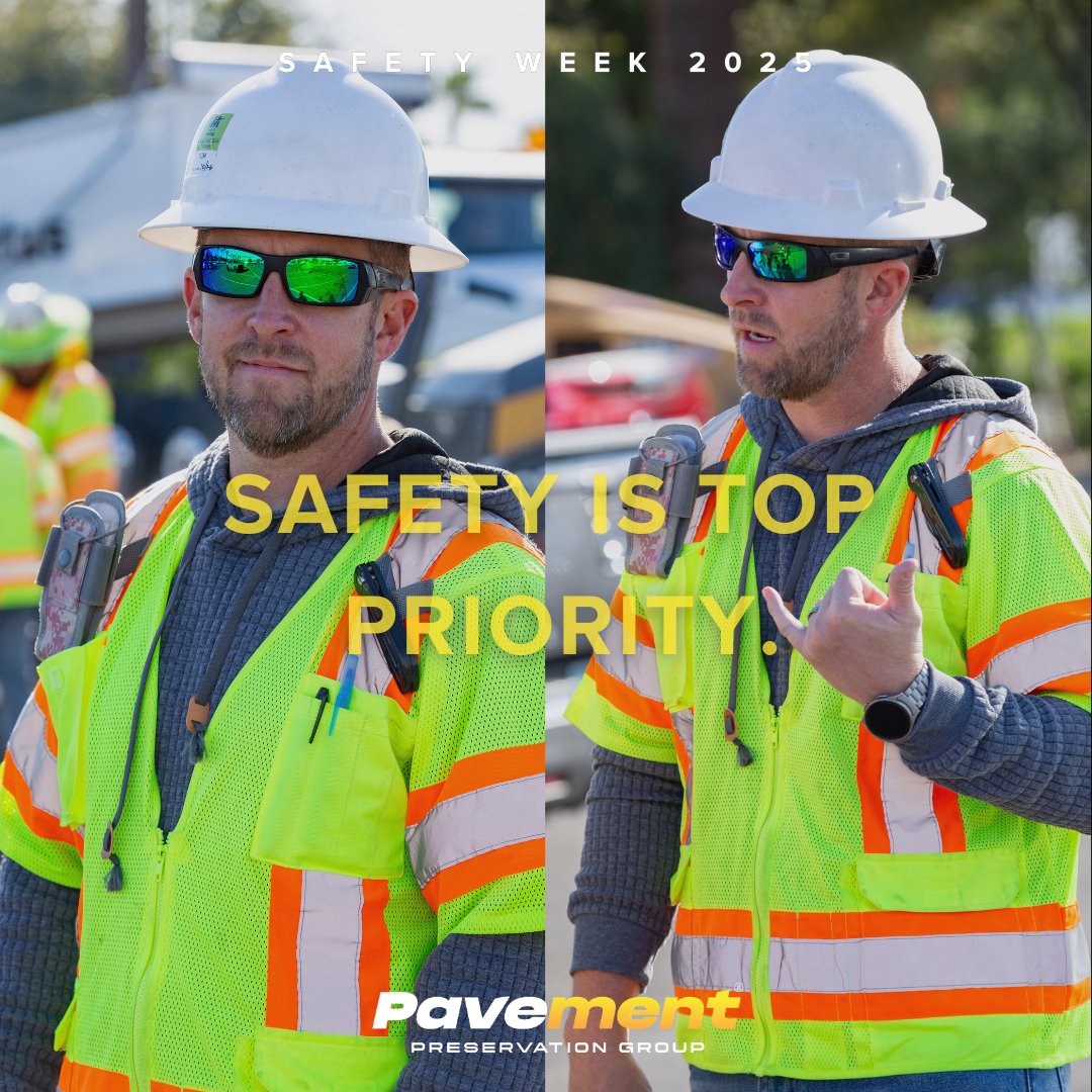 PavePreservGrp's tweet photo. Pavement Preservation Group and the safety team take safety seriously and work every day to maintain the highest standards.  Our goal is to ensure everyone remains safe, enjoys a successful career, and, most importantly, makes it home safely every night.

#PPGSafetyFirst  #PavementPreservationGroup #SafetyWeek2025