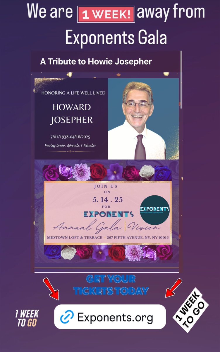 Don't forget we are 1 WEEK AWAY #EXPONENTSGALA #GALA2025 #Recover #Support #Loveisthecure
We will also be having a tribute for our late Founder, Howie Josepher