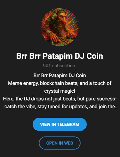 We’re about to hit 1,000 members in our Telegram community!
Join the Brr Brr Patapim DJ family and be part of the hype!
👉 t.me/BrrBrrPatapimDJ
#Crypto #MemeCoin #DJCoin #Telegram #BrrBrrPatapim #CryptoCommunity #ToTheMoon