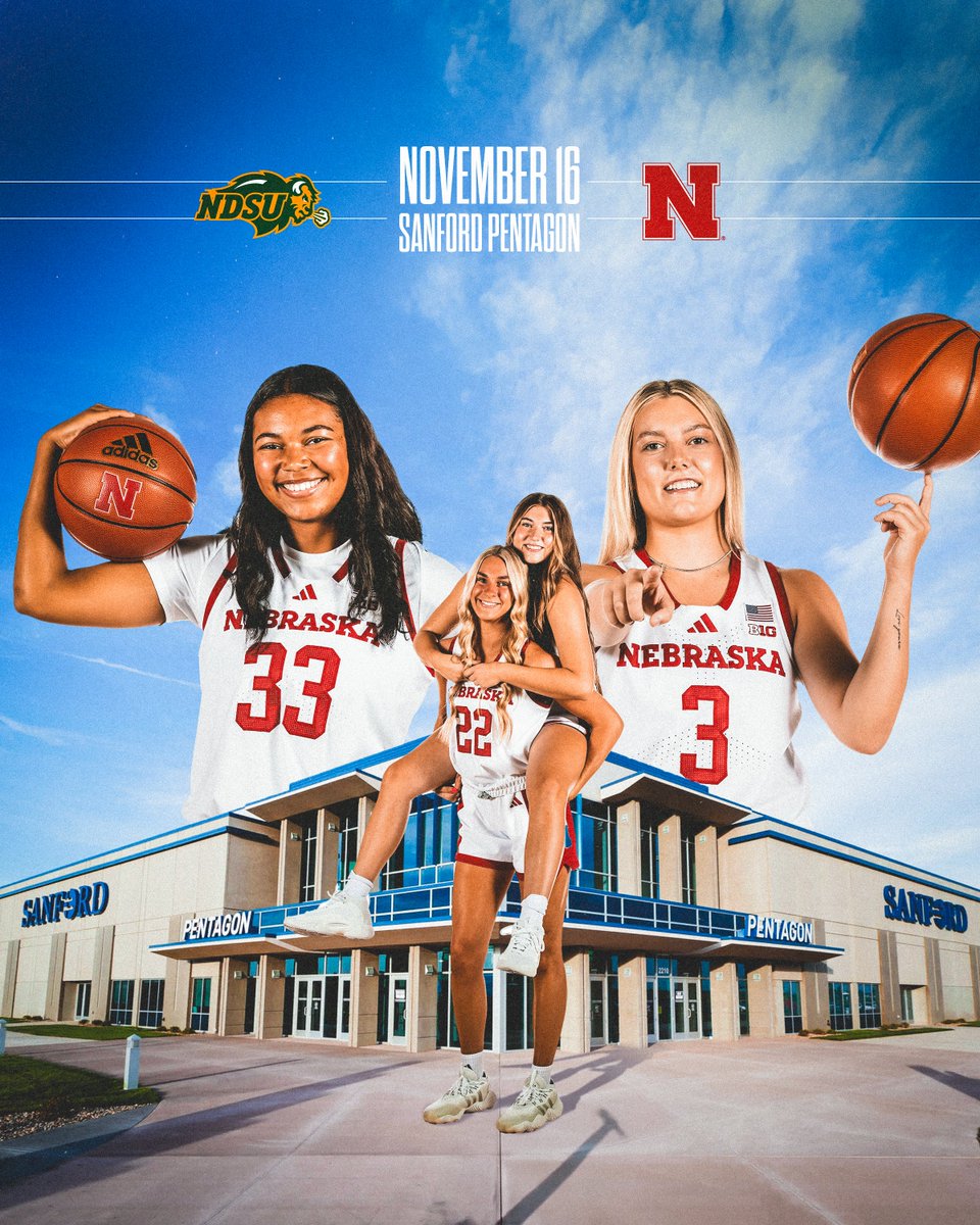Mark your calendars‼️ 

The Huskers are headed back to Sioux Falls! 

📆 Sunday, November 16 
📍 Sanford Pentagon 
🆚 NDSU