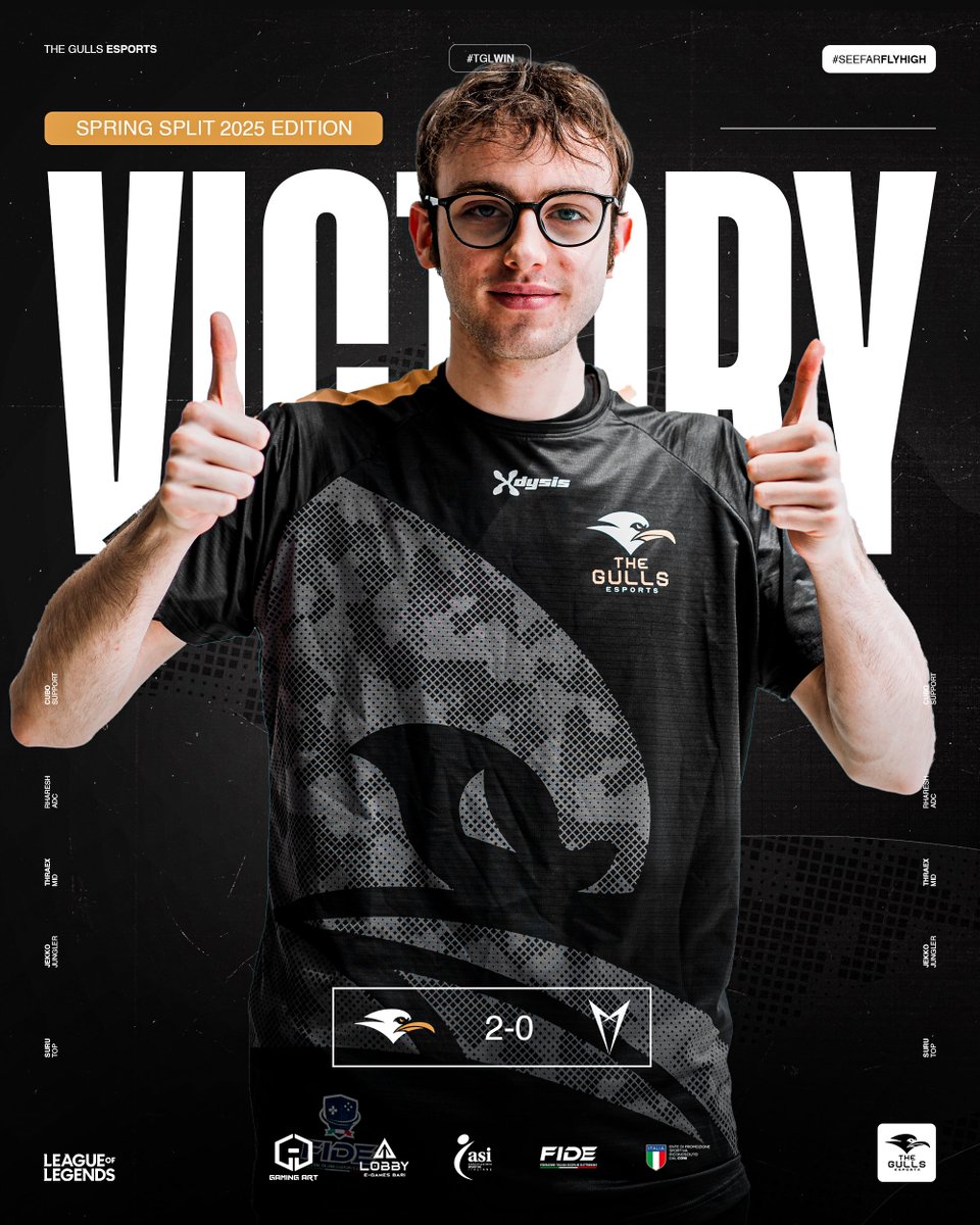 The Gulls Esports (@thegullsesports) on Twitter photo Parte bene la nostra prima week di BTL 💪
💥GG ai nostri avversari <a href="/_P11Esports/">P11 Esports</a>
Vi aspettiamo giovedì 8 maggio per day 3
#TGLWIN #SEEFARFLYHIGH #LeagueOfLegends #BTL #CircuitoTormenta Parte bene la nostra prima week di BTL 💪
💥GG ai nostri avversari <a href="/_P11Esports/">P11 Esports</a>
Vi aspettiamo giovedì 8 maggio per day 3
#TGLWIN #SEEFARFLYHIGH #LeagueOfLegends #BTL #CircuitoTormenta