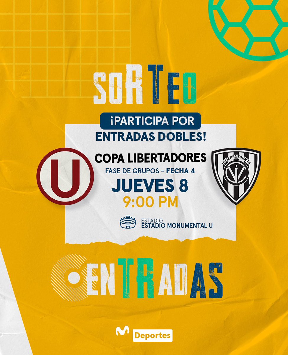 ¡Hincha ’merengue’, esta es tu oportunidad! 🤩🎟

Participa y gana una de las entradas doble para el partidazo por Copa Libertadores entre Universitario e Independiente del Valle en el estadio Monumental este jueves 8 a las 9:00 p. m. ¿Cómo participar? ⤵️

1️⃣ Sigue a