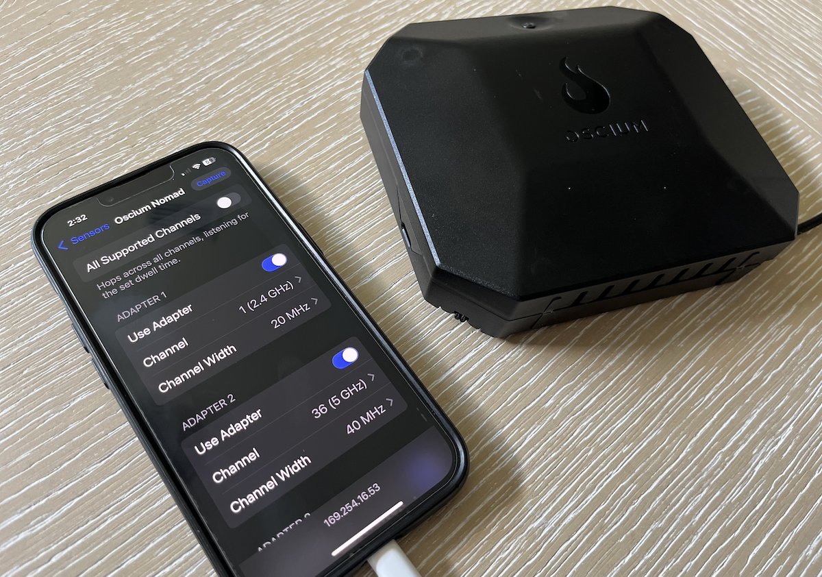 Airtool Pi now supports the Oscium Nomad for multi-channel Wi-Fi packet captures on iPhone and iPad. Built in collaboration with <a href="/HaminaWireless/">Hamina Wireless</a>. intuitibits.com/2025/05/07/usi…
