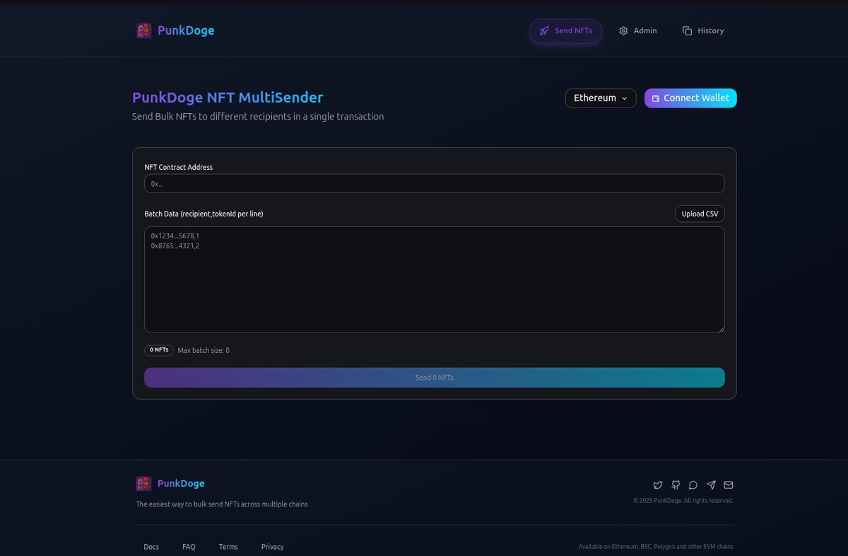 punkdogeNFT's tweet image. Now  #sendingNFT with #punkdogeNFTSender
is FREE for @0xPolygonEco  #Polygon  and @ethereum  chain!!!