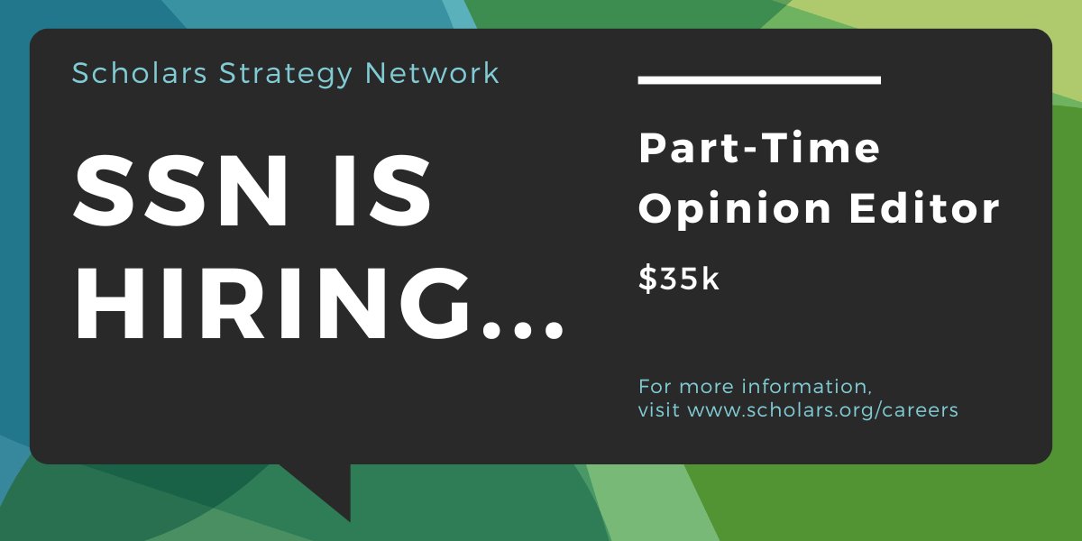 SSNScholars's tweet image. 📢 We're hiring a Part-Time Opinion Editor!

Help scholars shape op-eds that make an impact. This remote, one-year position averages 20 hrs/week and pays $35,000.

Learn more &amp;amp; apply: scholarsstrategynetwork.applytojob.com/apply/2KsI9MsI…