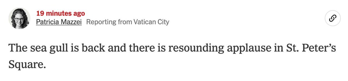 enjoying the new york times live blog on how many sea gulls there are at the papal conclave