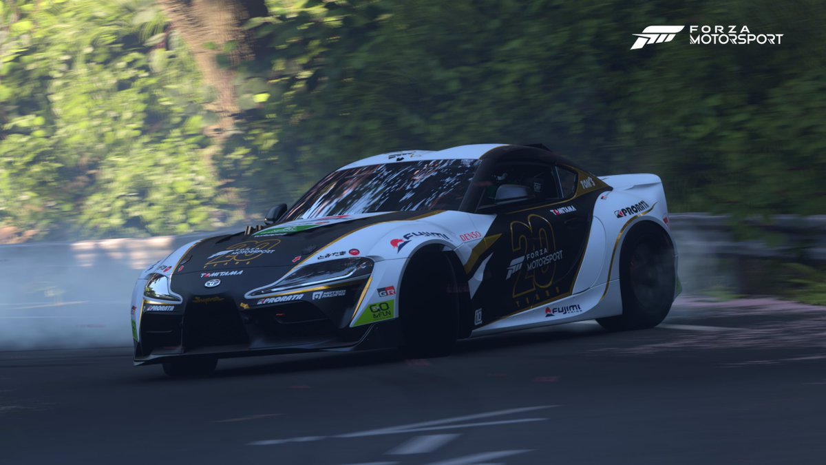 Koshiro_Design's tweet image. Two new liveries shared on @ForzaMotorsport .

Fujimi Kaido/Anniversary livery for the 2020 Formula Drift GR Supra. 
🎨File name: Fujimi FM20

1997 Nissan R390 GT1 inspired livery for the  R391.
🎨File name: Clarion R391
  
Or search for justKoshiro

#ForzaMotorsport20