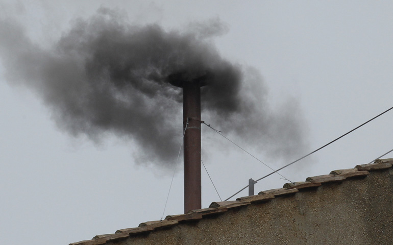 BNONews's tweet photo. BREAKING: Black smoke emerges from Sistine Chapel, meaning no new pope yet https://t.co/HEfAqsPQvf