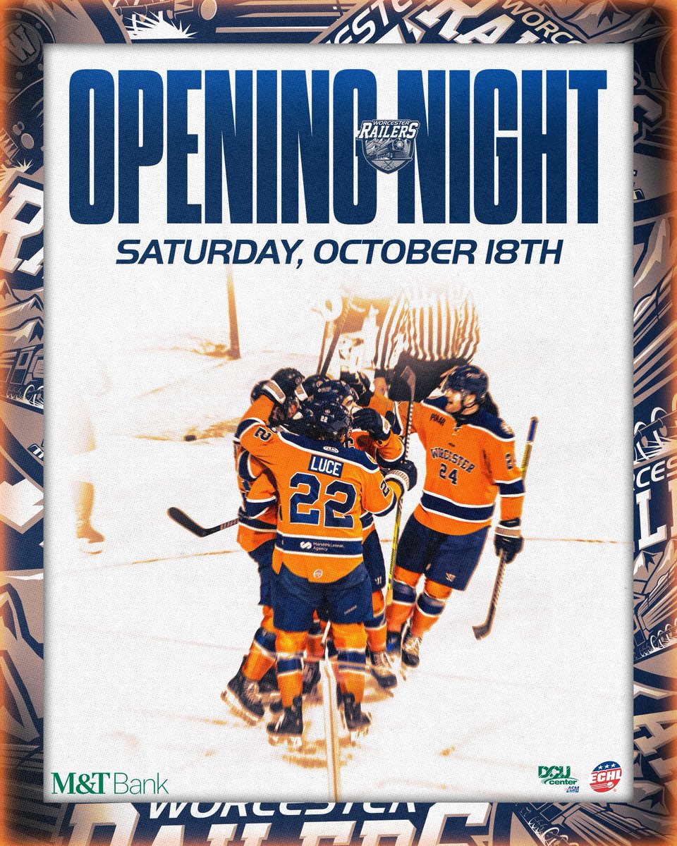 The countdown to Opening Night starts NOW! 🚨🚂

We can’t wait to welcome fans back in the <a href="/DCUCenter/">DCU Center</a> Saturday, October 18th! 

#RailersHC #GetRailed
