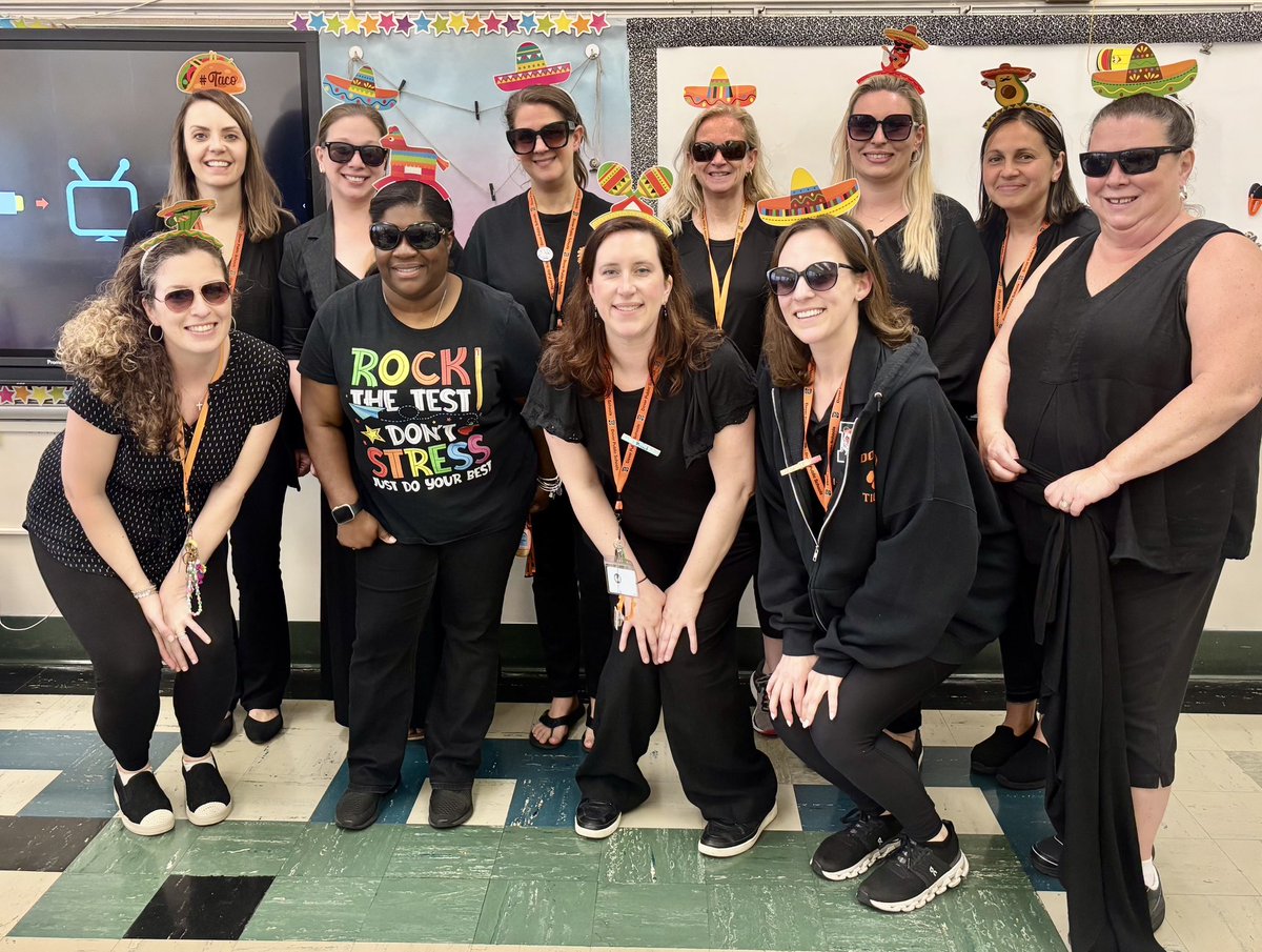 EDETIGERS's tweet photo. Staff Underground Spirit Week: Monday was Secret Service Day. The 2nd floor team represented! #CommUNITY https://t.co/b7MAXqEV0u