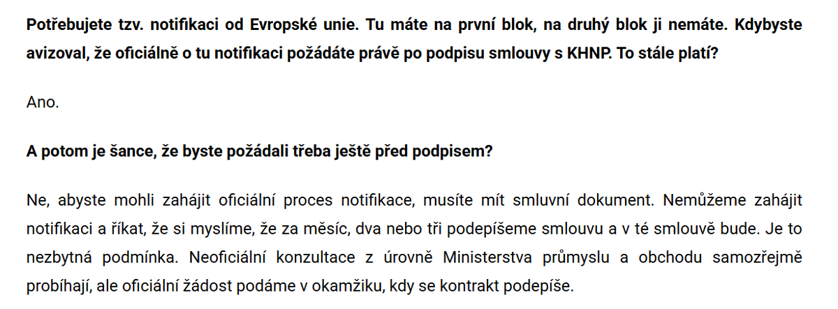 PeterKnazeje's tweet image. #ČEZ: Ministr Stanjura v pořadu Dvacet minut Rádiožurnálu
Zmluva s #KHNP na dva bloky #EDUII nie je podpísaná, žiadosť o #notifikáciu na druhý blok nie je ani len podaná do Bruselu. Žiadosť podajú až po podpise zmluvy s KHNP.
mfcr.cz/cs/ministerstv…