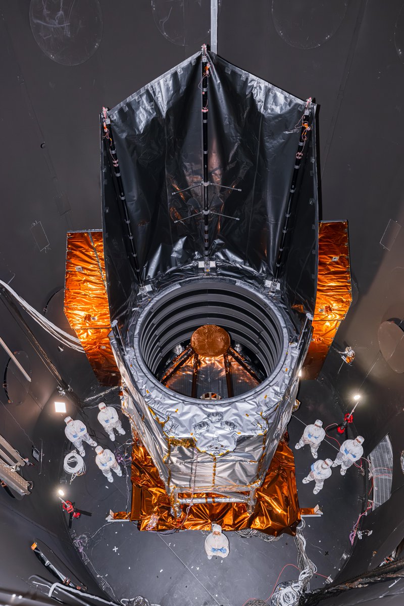 Roman is as cool as it gets ❄️

Roman’s outer half — the outer barrel assembly, sunshade, and test solar panels — passed a critical test to ensure its proper function in space. Over a couple of weeks, this assembly faced intense space-like temperatures and extremely low