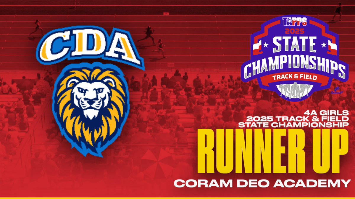 TappsTrack's tweet image. Congratulations to your 4A Girls State Runner Up in the 2025 TAPPS State Track &amp;amp; Field Championships: Coram Deo Academy!!