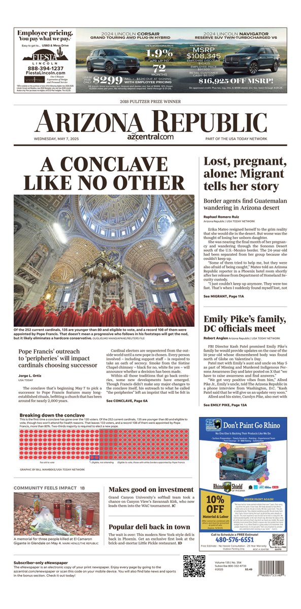 Dan Nowicki (@dannowicki) on Twitter photo On the front page of Wednesday's Arizona Republic: "Lost, pregnant, alone: Migrant tells her story" by <a href="/raphaeldelag/">rapha</a>. azcentral.com/story/news/pol… On the front page of Wednesday's Arizona Republic: "Lost, pregnant, alone: Migrant tells her story" by <a href="/raphaeldelag/">rapha</a>. azcentral.com/story/news/pol…