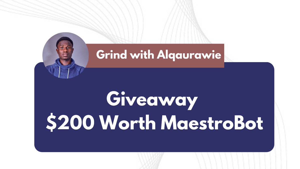 ALQAURAWIE (@alqaurawie__) on Twitter photo GIVEAWAY TIME.!!! 🚨🎊
I’m giving out 1 <a href="/MaestroBots/">Maestro🤖🤖</a> Premium Subscriptions for FREE!
To enter:
1.Follow <a href="/0xchizitere_eth/">0xKarl | Eth</a> and <a href="/Alqaurawie__/">ALQAURAWIE</a>
2.Register using this link: t.me/maestro?start=…
3. Like,repost this tweet
Winners will be picked soon don’t miss out!
#Giveaway GIVEAWAY TIME.!!! 🚨🎊
I’m giving out 1 <a href="/MaestroBots/">Maestro🤖🤖</a> Premium Subscriptions for FREE!
To enter:
1.Follow <a href="/0xchizitere_eth/">0xKarl | Eth</a> and <a href="/Alqaurawie__/">ALQAURAWIE</a>
2.Register using this link: t.me/maestro?start=…
3. Like,repost this tweet
Winners will be picked soon don’t miss out!
#Giveaway