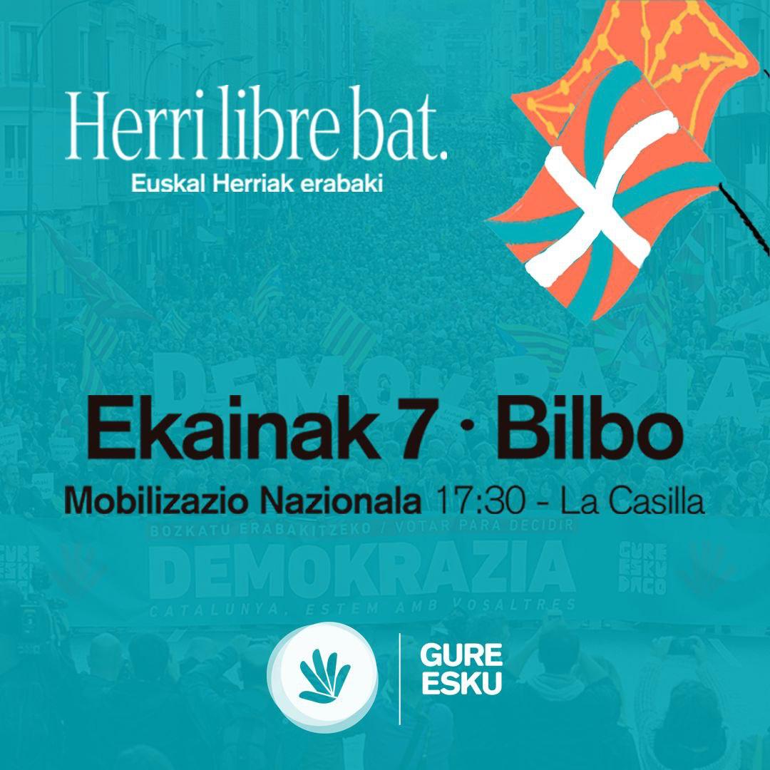 IrunGED's tweet photo. 🖐🏻Maiatzak 7, gaur. Hilabete ekainaren 7an 7 lurraldeetako Euskal Herritarrok Bilbon elkartzeko.
Hemen 7 pisuzko arrazoi, ekainaren 7an Bilbora joateko!
#HerriLibreBat #E7Bilbora https://t.co/8zaSAeHqA3 @gure_esku @gureeskubilbo https://t.co/XYIEIp11n3