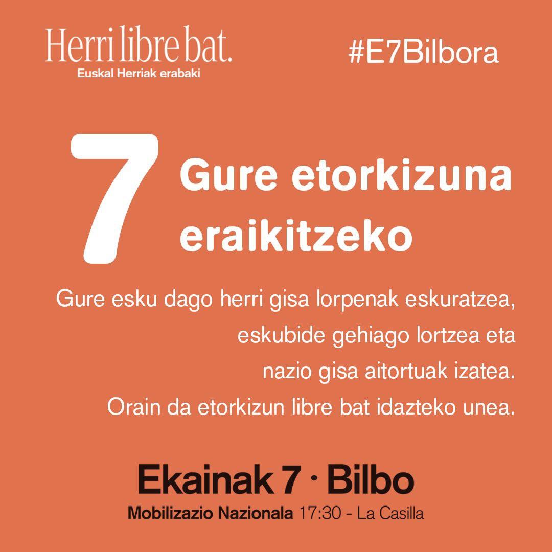 🖐🏻Maiatzak 7, gaur. Hilabete ekainaren 7an 7 lurraldeetako Euskal Herritarrok Bilbon elkartzeko.
Hemen 7 pisuzko arrazoi, ekainaren 7an Bilbora joateko!
#HerriLibreBat #E7Bilbora t.me/gureesku/1304 <a href="/gure_esku/">Gure Esku</a> <a href="/gureeskubilbo/">gureeskuBILBO</a>