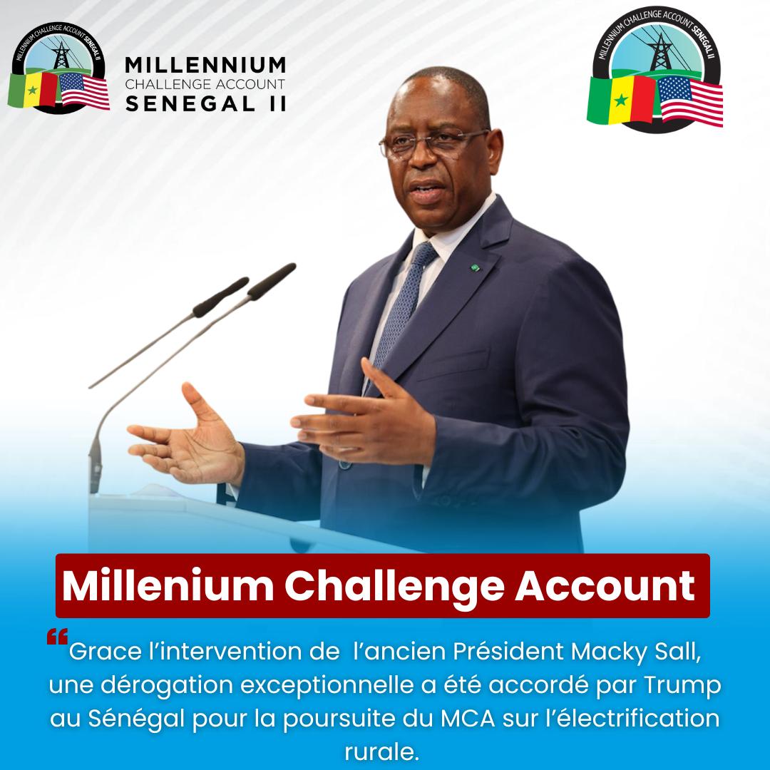Le president Trump a décidé d’accorder une dérogation au Sénégal suite à la suspension du MCA qui est effectif dans beaucoup de pays d’Afrique, grâce à  l'intervention de <a href="/Macky_Sall/">Macky Sall</a> .