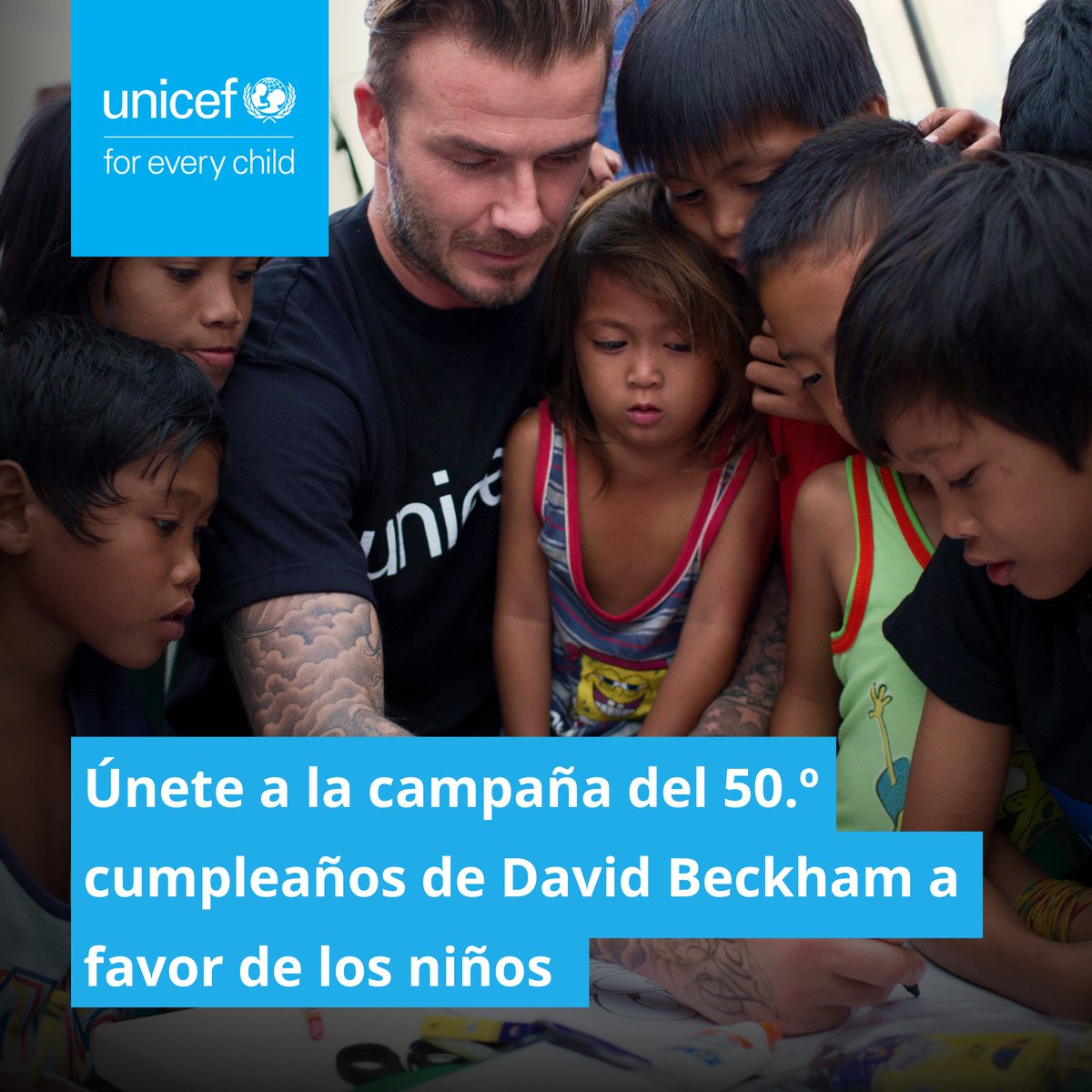 UNICEFPanama's tweet image. En un mundo cada vez más desafiante, millones de niños y niñas son más vulnerables debido a la crisis global.
Por ello, con motivo de su 50º cumpleaños, David Beckham ha iniciado una campaña de recaudación de fondos en apoyo a UNICEF
Únete a esta causa: bit.ly/50_davidbeckham