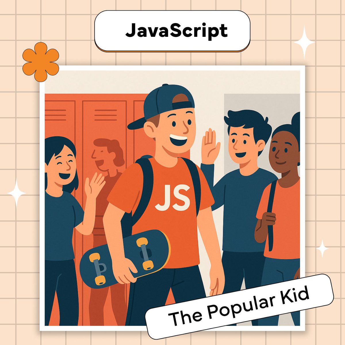 CodefinityCom's tweet image. If Programming Languages Were High School Stereotypes
What if JavaScript was the popular kid? Python the straight-A student?
We gave your favorite coding languages a classroom twist — because why not?

Which one matches your vibe?