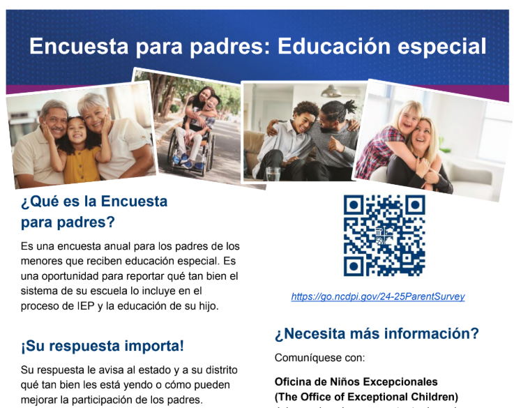 🧩 Special Ed Parents!
Take 2 mins to share your voice in this anonymous survey 📝
📅 Open thru June 30
🔗 go.ncdpi.gov/24-25ParentSur…

🧩 ¡Padres de educación especial!
¡Tome 2 mins para compartir su voz! 📝
📅 Abierta hasta el 30 de junio
🔗 go.ncdpi.gov/24-25ParentSur…