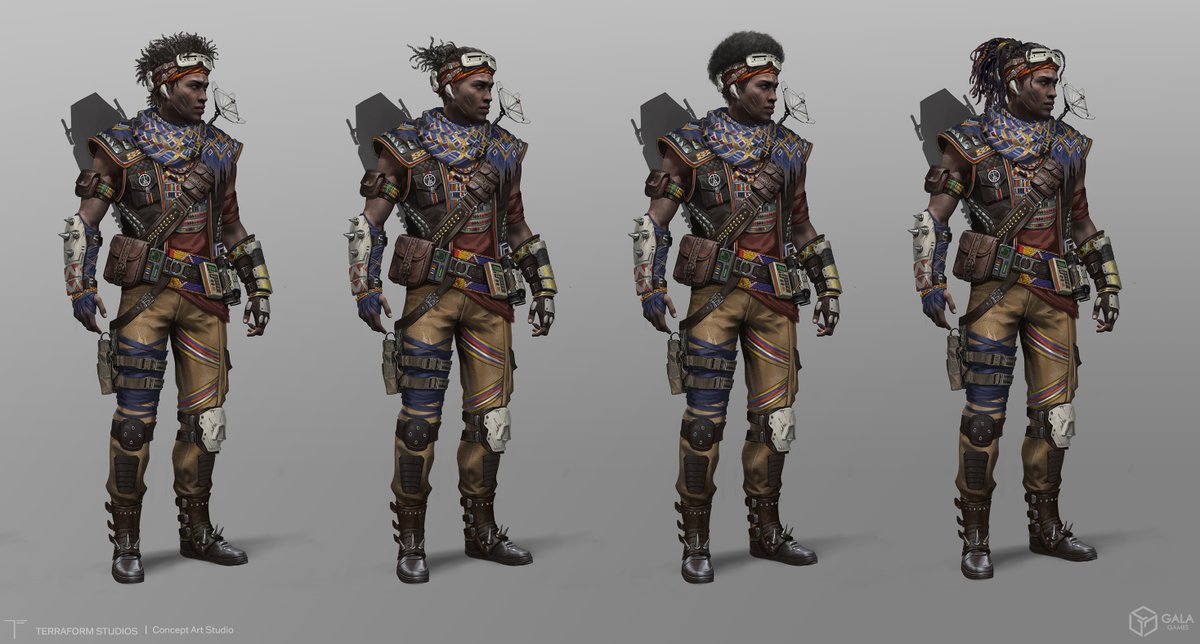 terraformart's tweet image. Levi and Jasper Explorations designed for The Last Expedition by our Character Concept Artist Jiamin Lin
Art Director: Aurelien Fournier
Creative Director: Finnian MacManus @fmacmanus
#characters #conceptart #characterart #characterdesign #costumedesign #scifi #sciencefiction