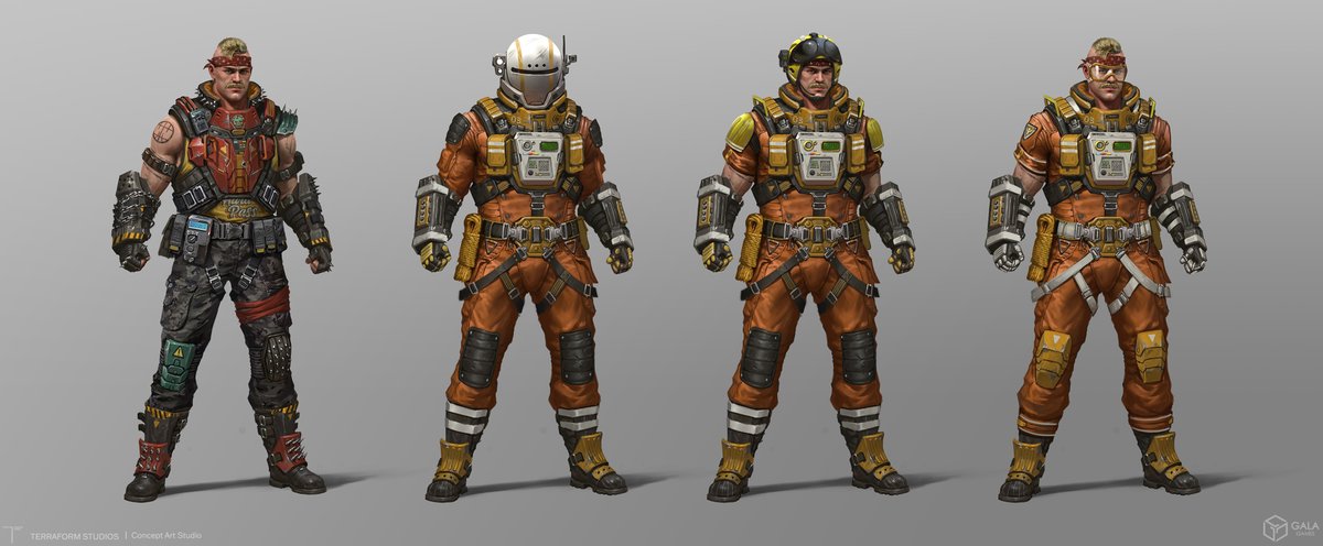 terraformart's tweet image. Levi and Jasper Explorations designed for The Last Expedition by our Character Concept Artist Jiamin Lin
Art Director: Aurelien Fournier
Creative Director: Finnian MacManus @fmacmanus
#characters #conceptart #characterart #characterdesign #costumedesign #scifi #sciencefiction