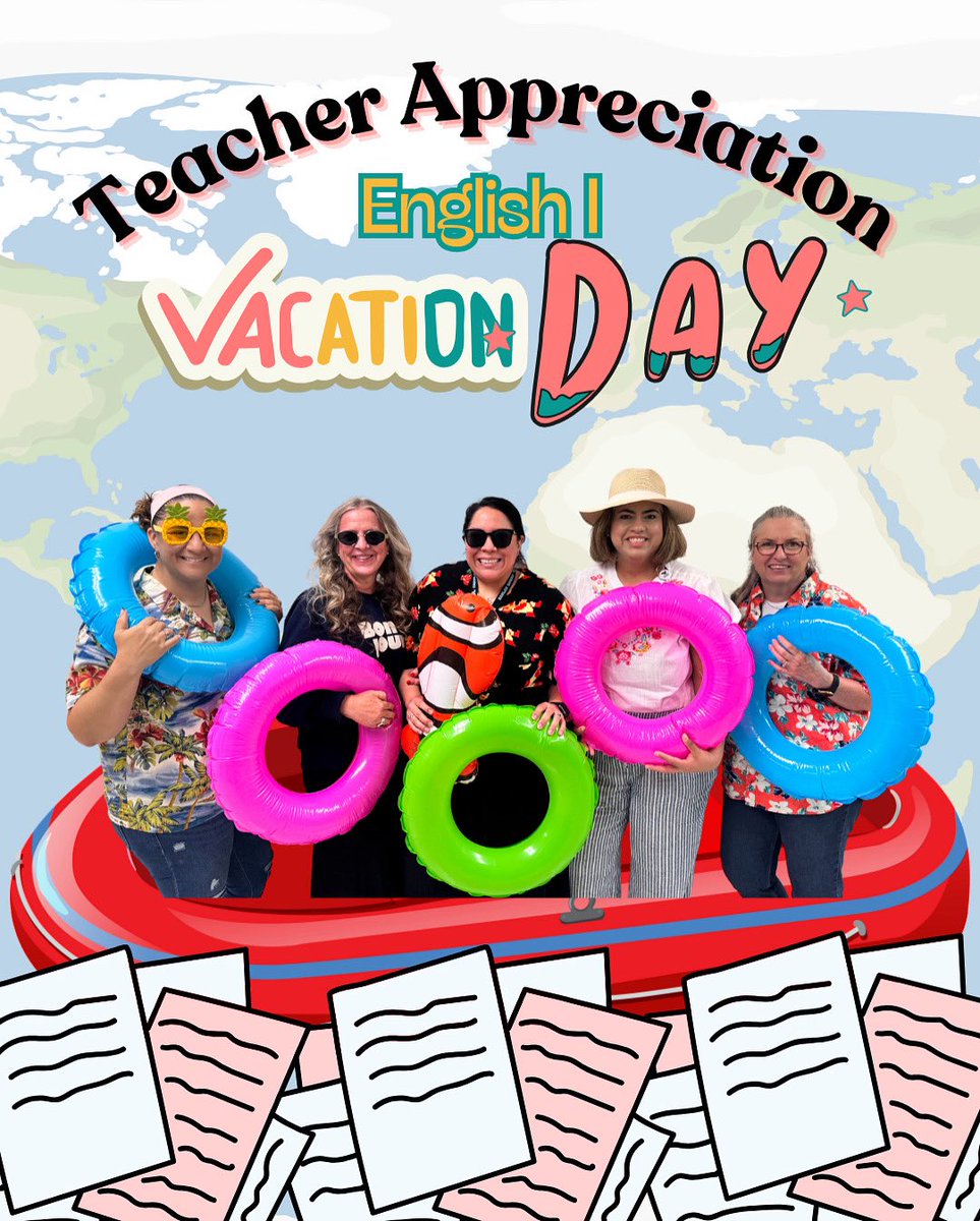 CoachCandle19's tweet image. 🛟 SOS from the teacher trenches! 🛟

Don’t mind us - we’re just trying to stay ⒶⒻⓁⓄⒶⓉ from drowning in grading &amp;amp; our antsy freshmen. This team is navigating the end-of-year chaos by dreaming of that ☀️ vacation. Send help in the form of ☕️!  
#teacherappreciationweek