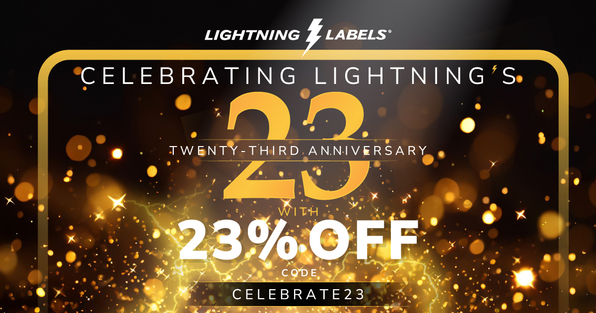 You know what’s almost as painful as sitting through an endless Zoom?
Paying full price for custom labels when you could get 23% OFF.

We’re turning 23, &amp; you’re getting the gifts. Orders $350+, code CELEBRATE23, online only. Ends Friday, May 9th! bit.ly/43b7rKr