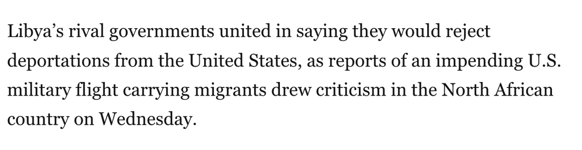 Libya won’t accept migrants deported from U.S., its leaders say