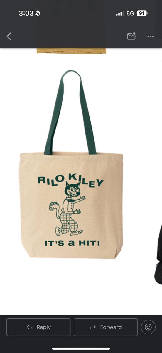 SparklerDims's tweet photo. @RiloKiley what happened to this tote bag? All I can find is one with a possum. https://t.co/drkoWmaGOx