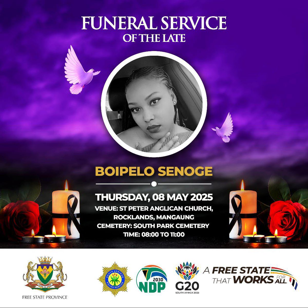 nom9779's tweet photo. Honoring the bravery of Constable Boipelo Senoge. Yo sacrifice reminds us of the invaluable service of those who protect and serve. Forever in our hearts.2morrow, officers gather for a final farewell, with Minister Senzo Mchunu offering words of comfort,we will always remember u. https://t.co/qrqD8aWxkQ