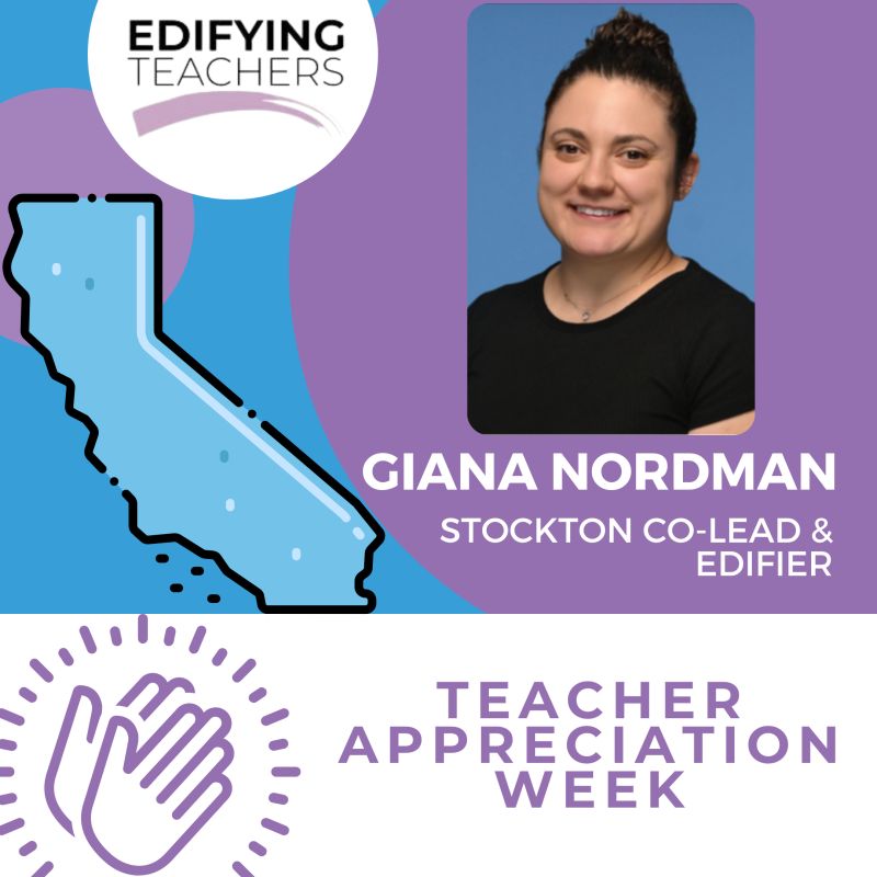 Shoutout to Giana for  her leadership and support with our first cohort of teachers in  California! In addition to her tremendous professional expertise,  Giana's lived experiences in Stockton are helping us stay true to our  model, which grounds our mentorship work in each