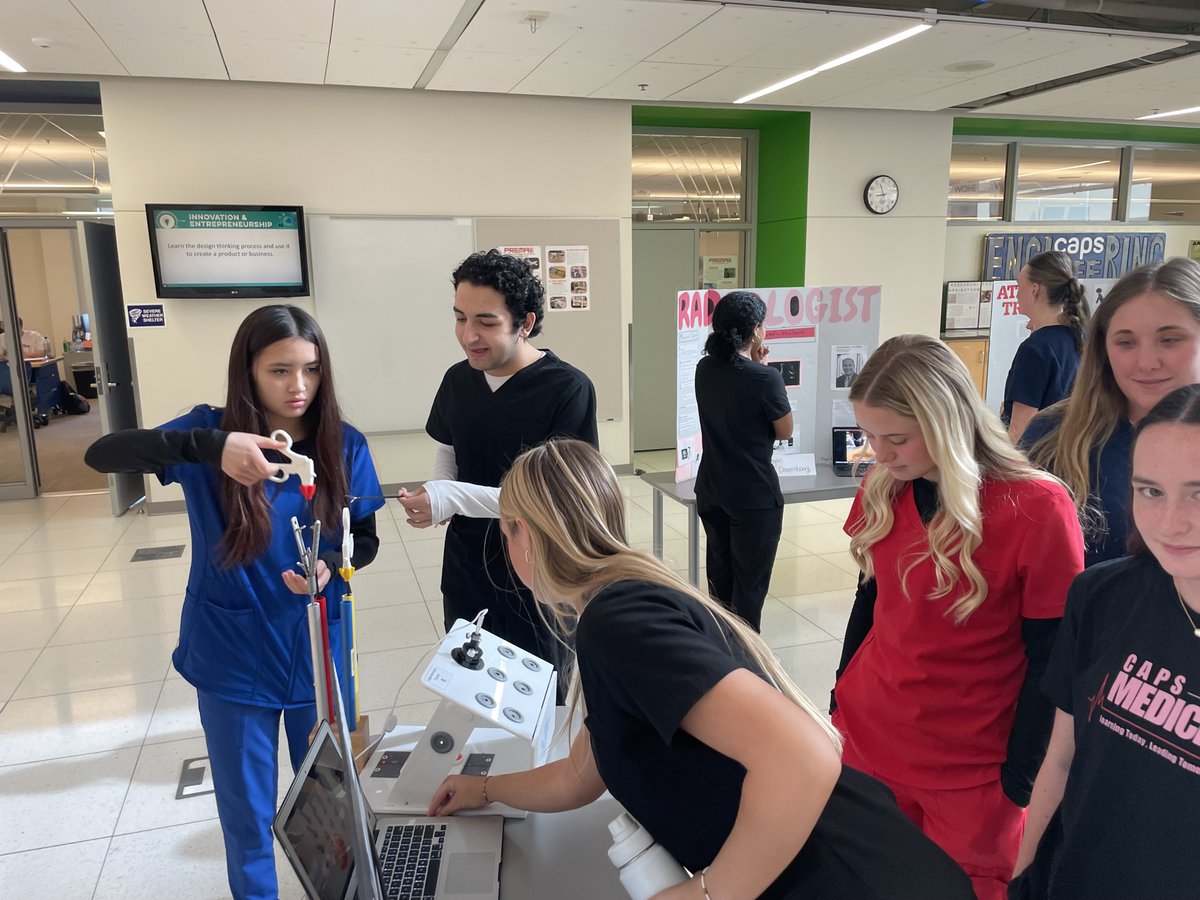 🩺 CAPS Sports Medicine students hosted their Sports Equipment Fair today in the atrium! They showcased projects on sports  medical related equipment, medical research &amp; career paths. Visitors from all over CAPS got a hands-on look at the world of sports medicine! 👟⚽️💡