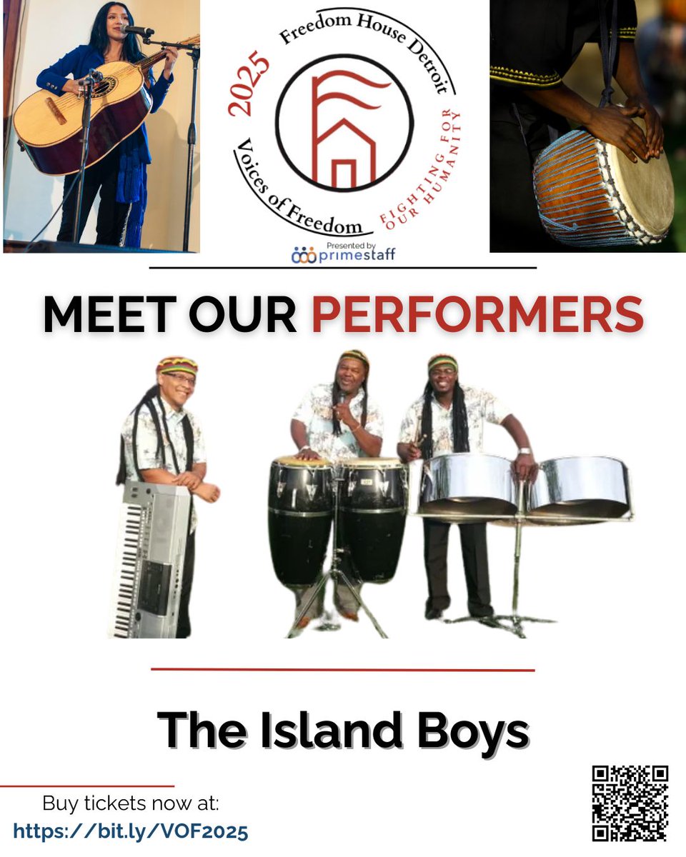 We’re thrilled to welcome The Island Guys to Voices of Freedom! This vibrant trio from Southfield, MI brings over a decade of experience and the perfect blend of Caribbean, Reggae, Jazz, Soca, and more all wrapped in an unforgettable performance.
