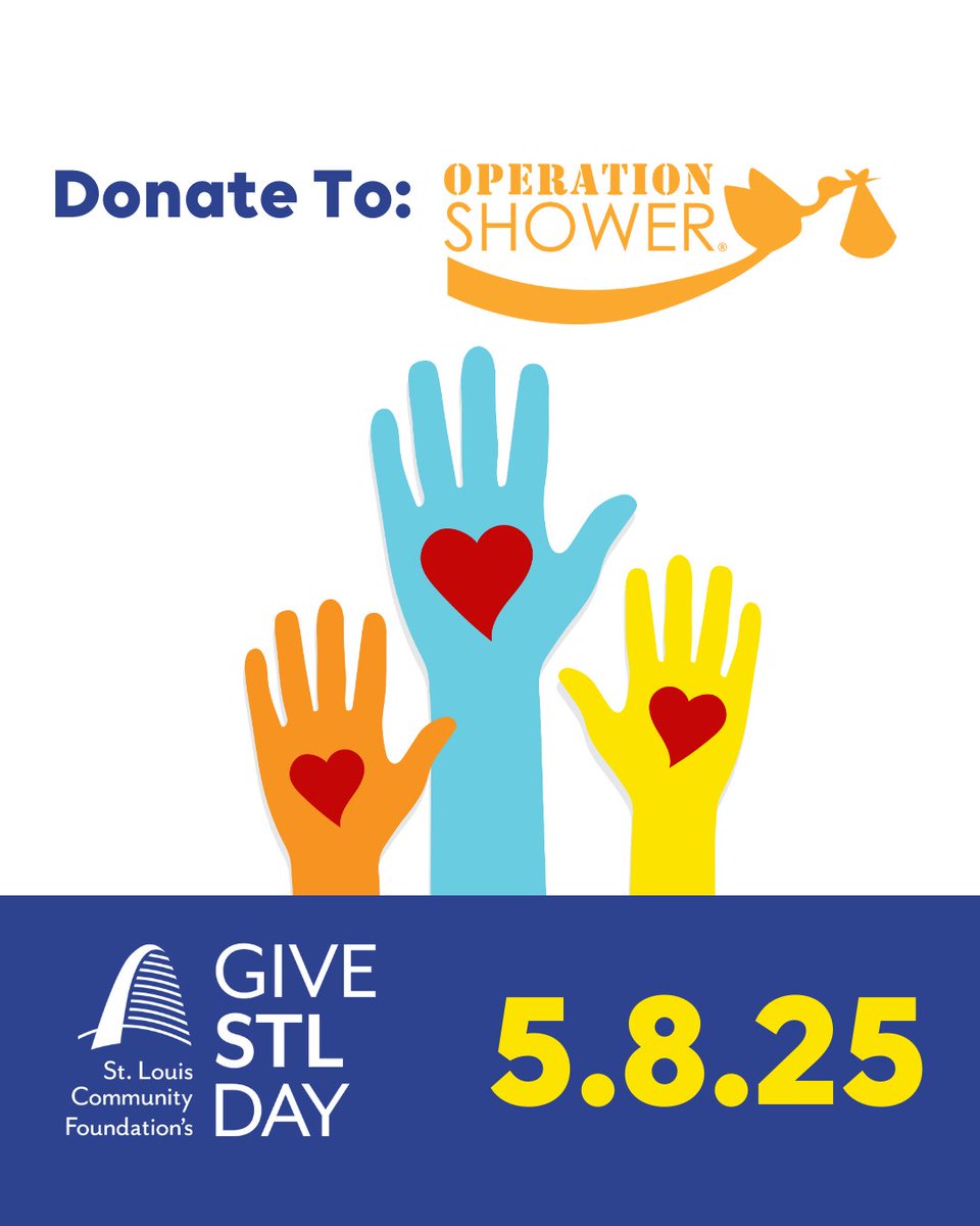 Spread the word to your friends, family, and colleagues that you are supporting Operation Shower. Please help us reach our goal of $2,000 on Give STL Day &amp; bring JOY to expecting military families! Because JOY Matters.

givestlday.org/organization/O…