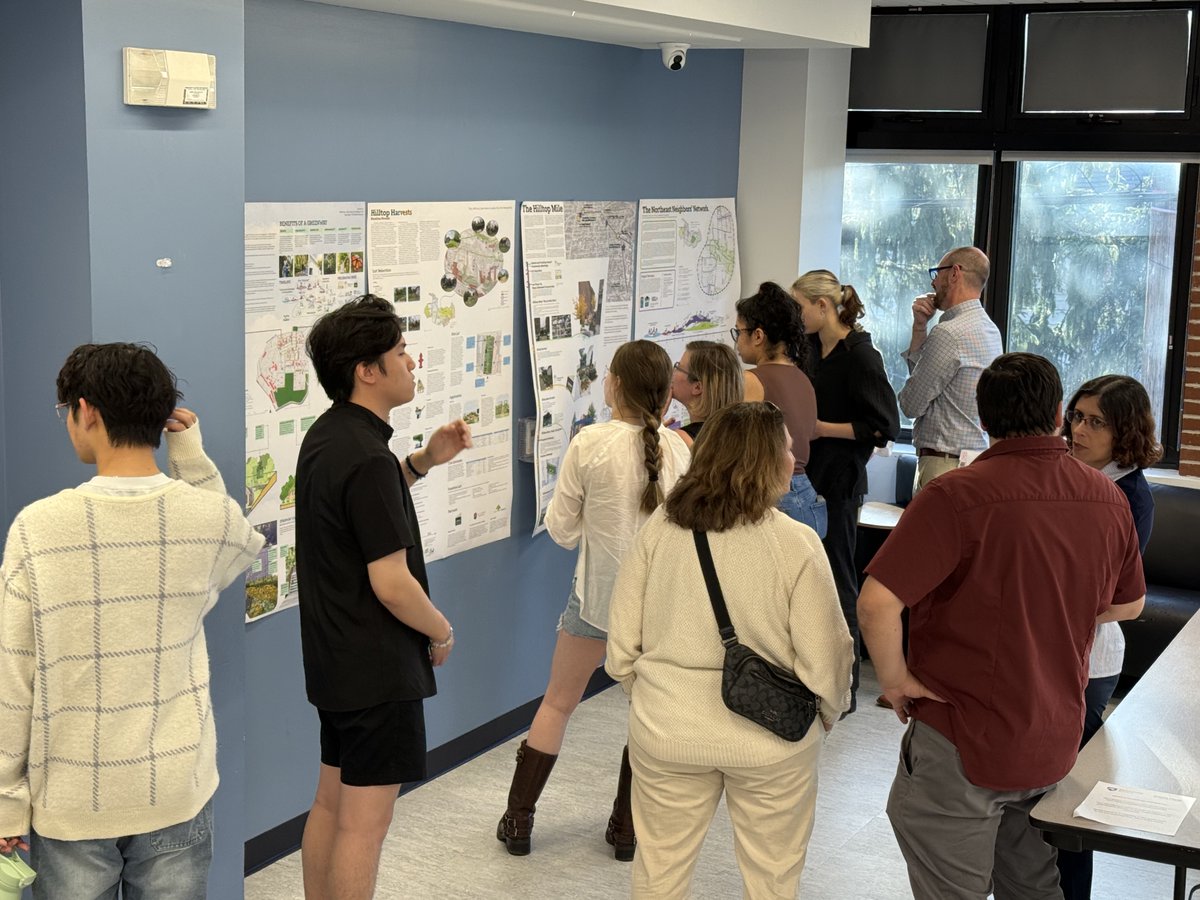 Proud moment at the #PittsburghStudio Open House! <a href="/penn_state/">Penn State</a> landscape architecture students shared their design plans for neighborhoods in the Hilltop that address residents' needs, aspirations, and the unique character of the neighborhoods.