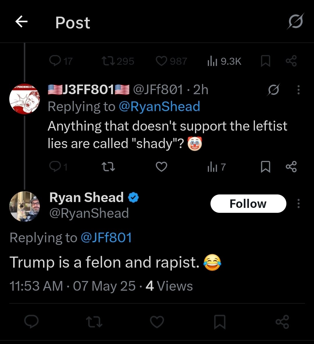 🇺🇸J3FF801🇺🇸 (@jff801) on Twitter photo Poor lil <a href="/RyanShead/">Ryan Shead</a> lost his balls and couldn't dare deal with a response to his stupidity 🤡 Poor lil <a href="/RyanShead/">Ryan Shead</a> lost his balls and couldn't dare deal with a response to his stupidity 🤡
