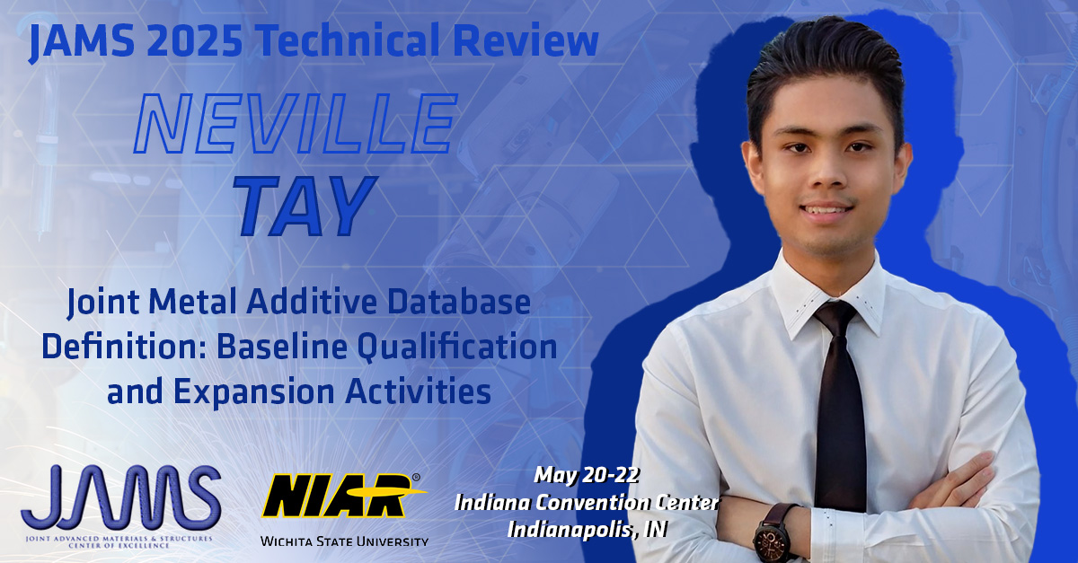 Neville Kuang Yu Tay specializes in polymer and metal additive manufacturing for the aerospace industry. He manages a variety of research studies and programs. Attend his JAMS 2025 Technical Review session at the Indiana Convention Center on May 20-22. 
wichita.edu/industry_and_d…
