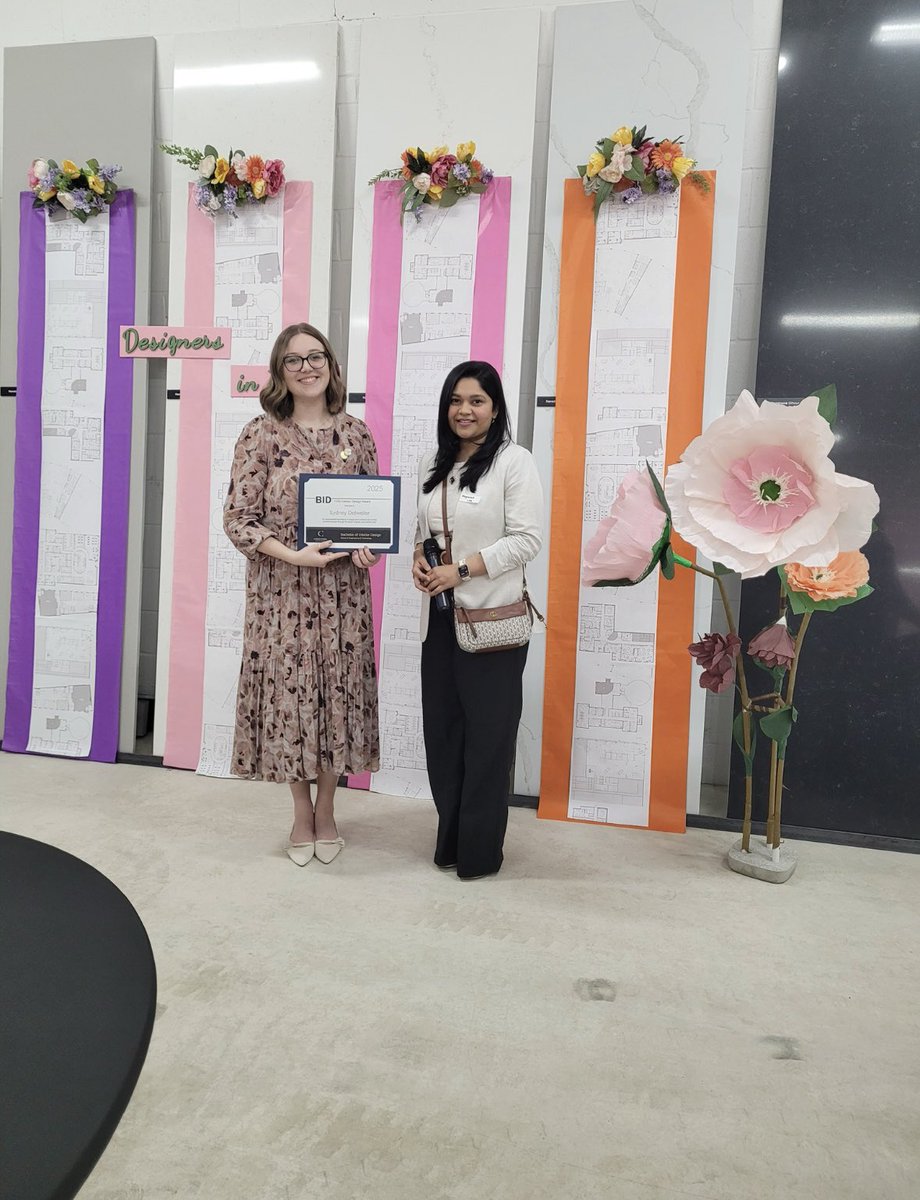 PlusVGArchitect's tweet image. “I went to Conestoga college BID Grad Gala, to present awards to their two best graduating students”.  - Priyanka Shukla, interior design associate 
As sponsors of the +VG Interior Design Award, we want to congratulate all graduates. #+VG #Conestoga #interiordesign #proudsponsors