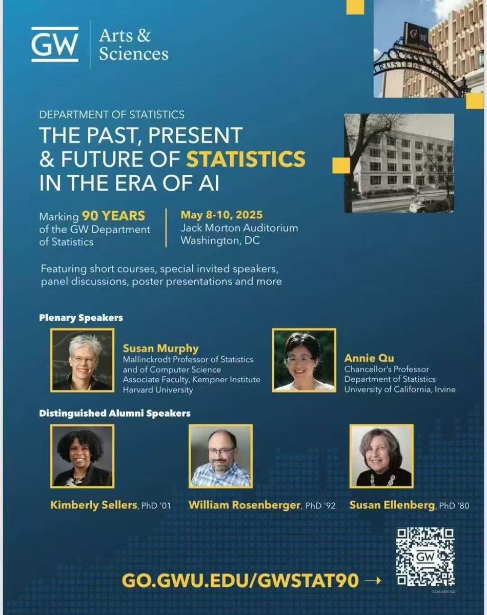 I will give a plenary talk at George Washington for their 90th statistics department birthday celebration this Friday morning.