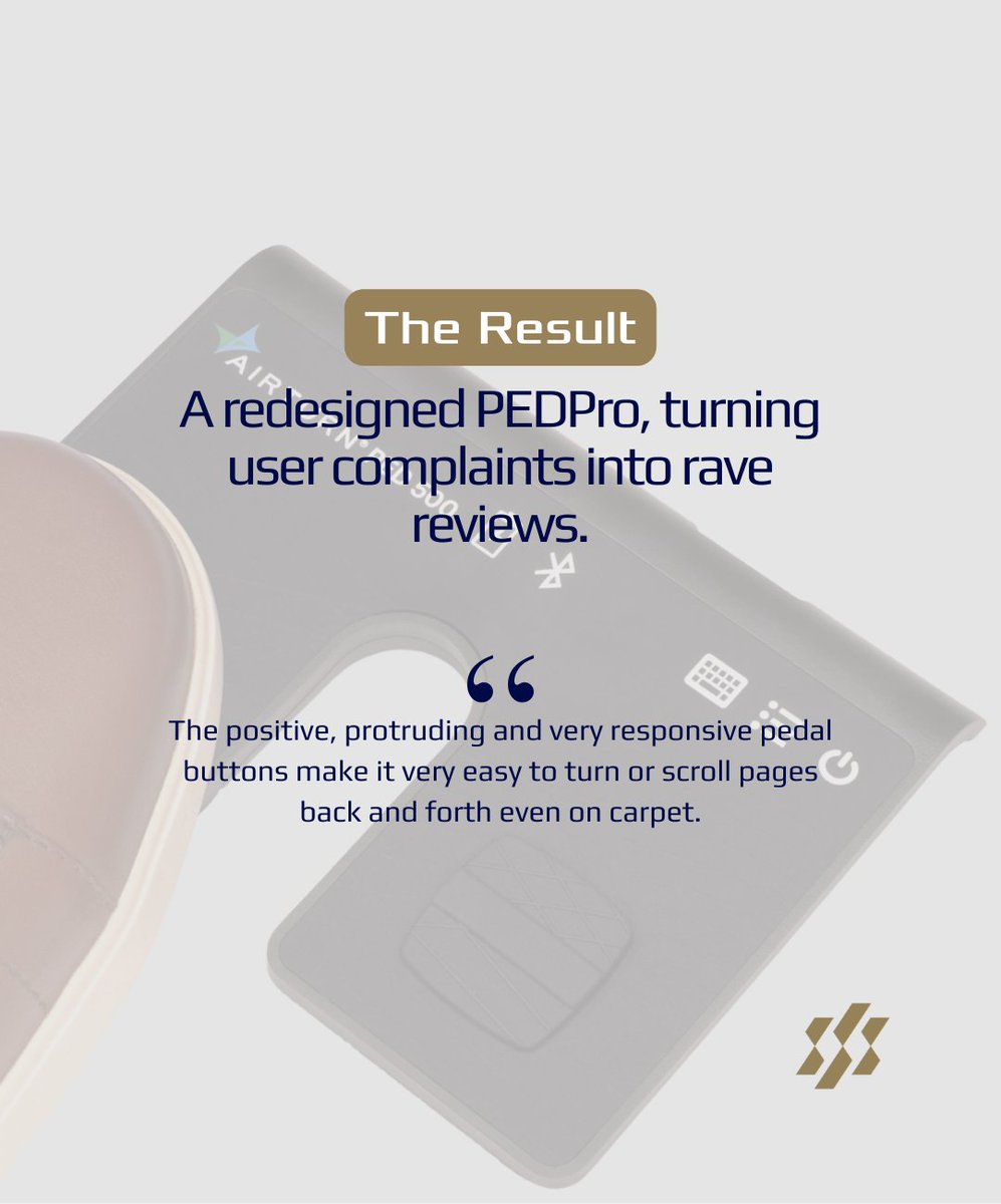 When <a href="/AirTurn/">AirTurn</a>, Inc. needed to enhance the tactile feedback on their Bluetooth pedal, Snaptron delivered. A custom-designed switch provided a feel, reduced returns, and a faster launch.

See how we redesigned this pedal for better user experience.
🔗 bit.ly/3RQLHhB 
#UX