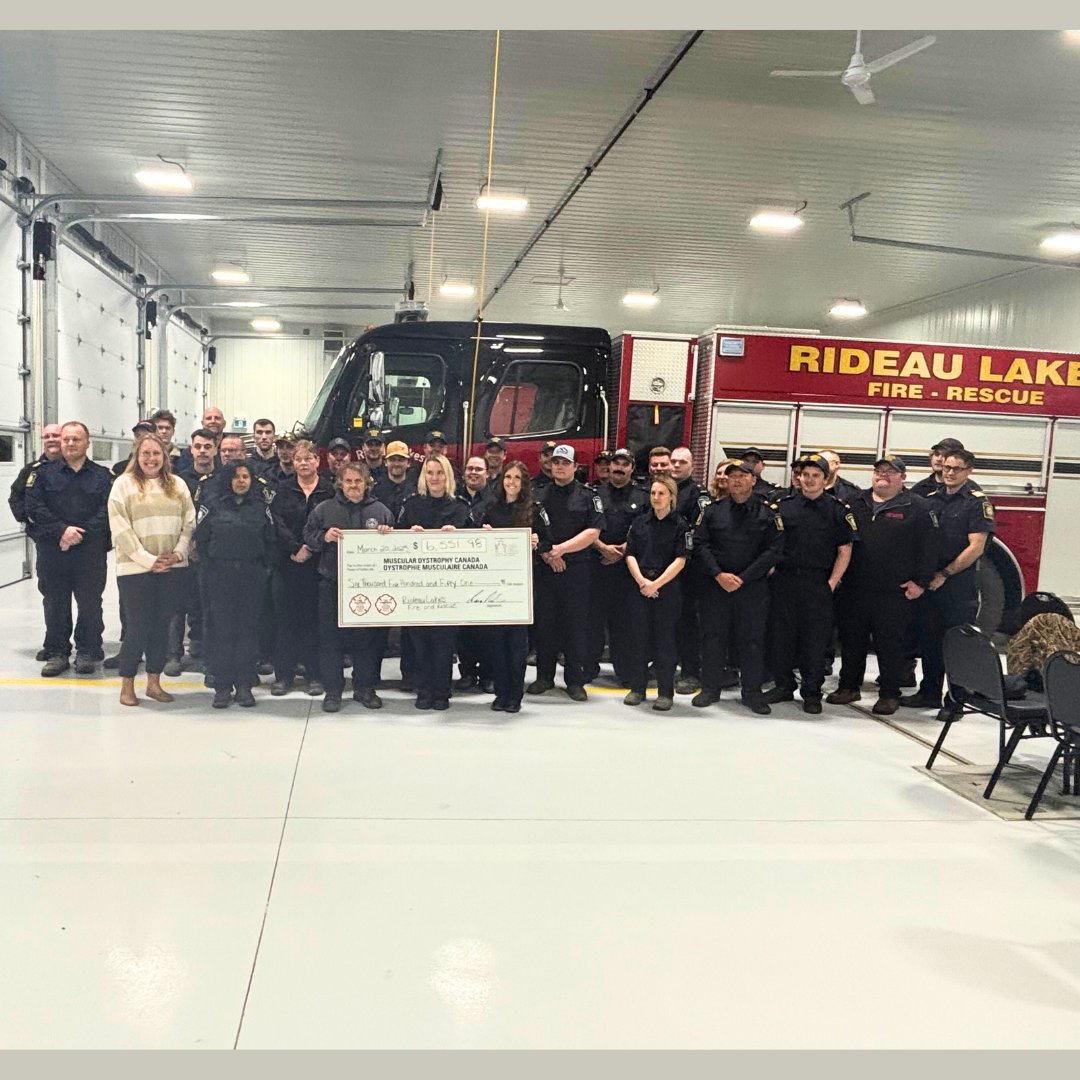 Together with their four stations, Rideau Lakes Fire &amp; Rescue joined Muscular Dystrophy Canada during our 70th Year anniversary, raising a grand total of $6,551.

We are so grateful for your unwavering support towards the Neuromuscular Community, and the time and effort you put