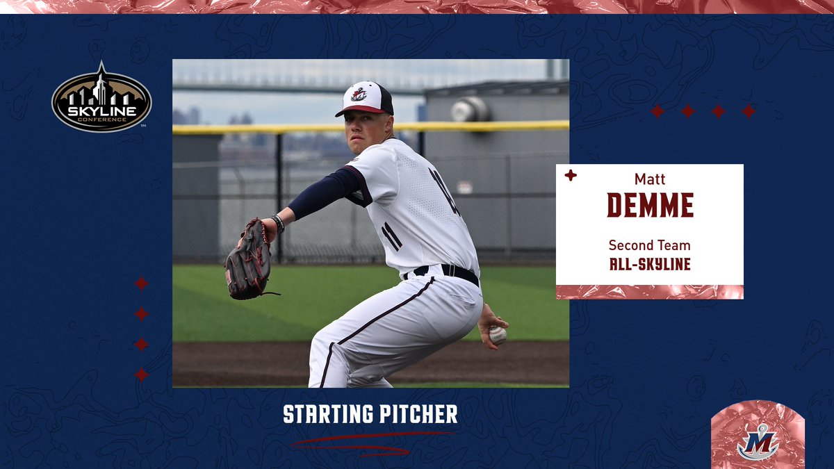 Maritime Privateers (@mtimeprivateers) on Twitter photo ⚾️ <a href="/MTimeBaseball/">Maritime Baseball</a> landed 4 players on the All-<a href="/SkylineConfD3/">Skyline Conference</a> Team:
C Michael Frazzetta (1st Team)
2B Owen Weber (1st Team)
RP Jack Kellner (1st Team)
SP Matt Demme (2nd Team)
#GoPrivateers #BeUnstoppable ⚓️ ⚾️ <a href="/MTimeBaseball/">Maritime Baseball</a> landed 4 players on the All-<a href="/SkylineConfD3/">Skyline Conference</a> Team:
C Michael Frazzetta (1st Team)
2B Owen Weber (1st Team)
RP Jack Kellner (1st Team)
SP Matt Demme (2nd Team)
#GoPrivateers #BeUnstoppable ⚓️