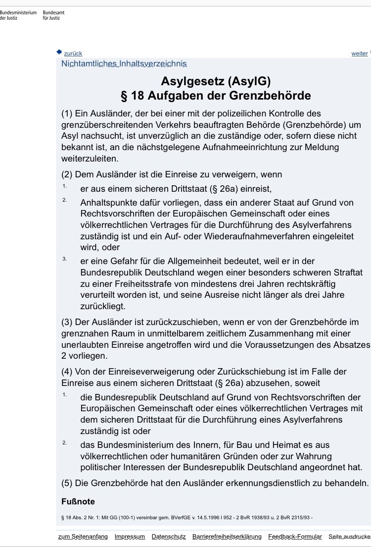 Sehr geehrter Herr Minister Dobrindt,

es ist gut, dass Sie heute einen Erlass an den Präsidenten der Bundespolizei zur Zurückweisung von Asylsuchenden in sichere Drittstaaten herausgegeben haben. 

In dem Erlass verfügen Sie, dass die Anwendung des § 18 Abs. 2 Nr. 1 AsylG dazu