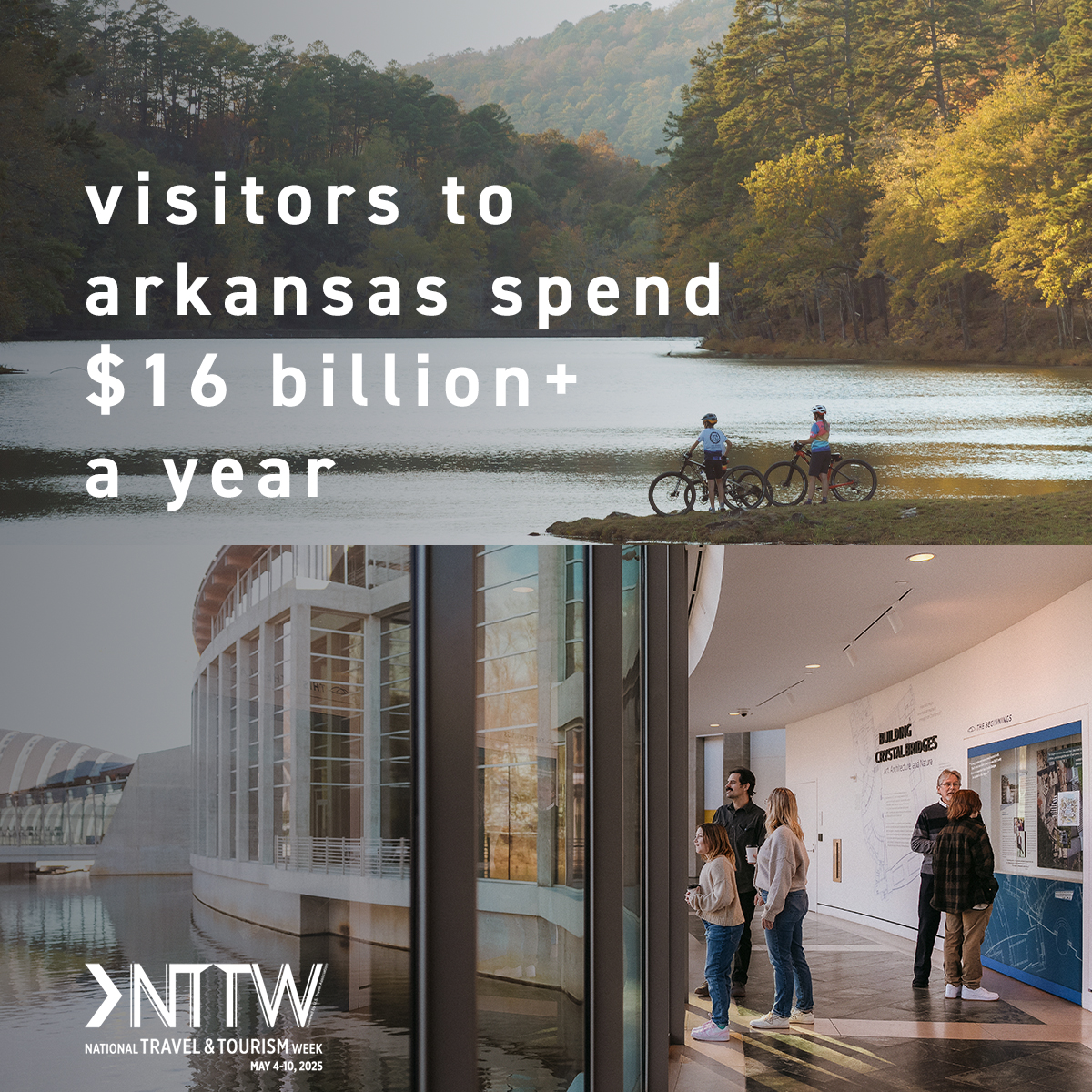 Arkansas' tourism industry is thriving — visitors spent more than $16 billion here in 2023, which is more than $27 million a DAY. Thanks for all you do to power the economy, connect people, create quality job opportunities and support our communities! #NTTW25 #TheNaturalState