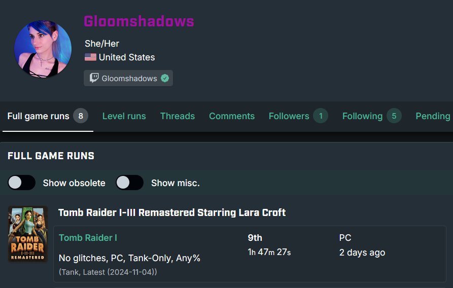 Super excited that I cracked 1:50 on my Tomb Raider speedrun! I've been running tank-only offline for two months now and this is a huge milestone for me. 💙Still have so much to improve, but am grateful for everyone who encouraged me to give speedrunning a try