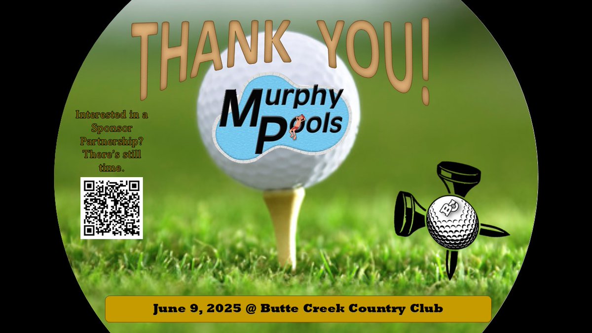 ButteFootball's tweet image. Thanks to Murphy Pools for partnering with us for our Summer Scramble! Come out to Butte Creek Country Club, June 9 & have a good time with Your Roadrunners! Hit the QR Code in the graphic, Or this link charitygolftoday.com/event?e=18463&…… #BCPride