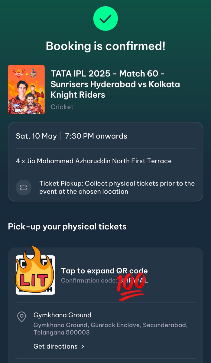 Chandud06's tweet photo. Srh vs KKR
 Extra 4 tickets available
Jio mohammed azharuddin north first terrace
Dm me  
#srhvskkr #SRHVSKKR #srhvskkrtickets #uppal #ipltickets2025 #ipltickets #Hyderabad #ipl #srh #srh #IPL2025 https://t.co/Vbtol6YuTW