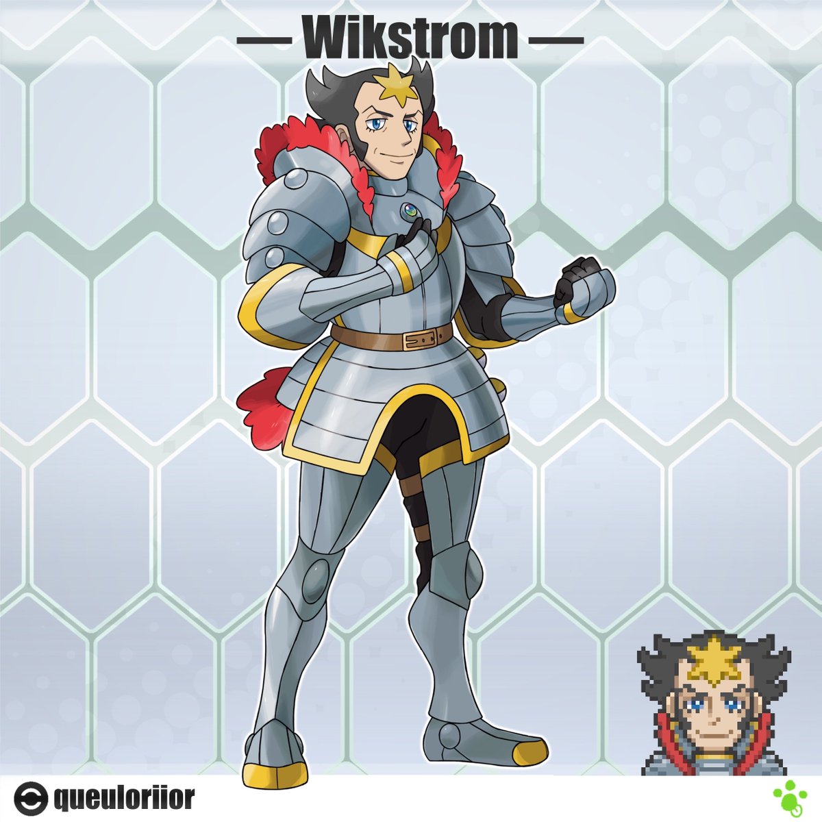 ╰┈➤ Wikstrom, Steel-type Elite Four of the Kalos Pokémon League – “The  knight of ancient times.” #Pokémon #PokémonLegendsZA, image size:1200x1200